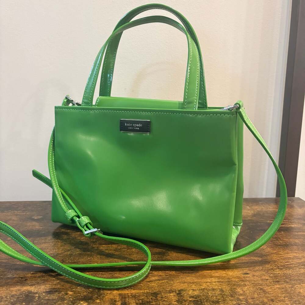 Kate Spade New York Sam Icon Spazzolato Small Tote Crossbody Green K8818